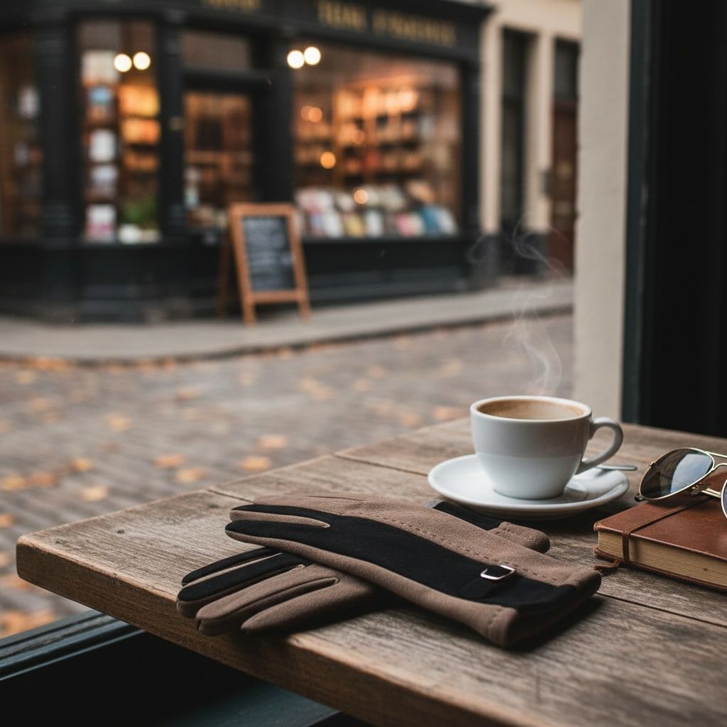 Black Taupe Faux Suede Touchscreen Winter Gloves