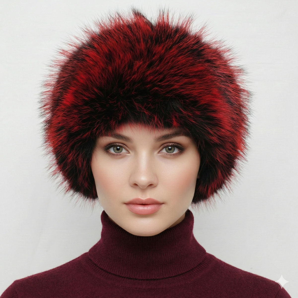 Hat Luxe Faux Fur Red Kubanka Winter Cap Women
