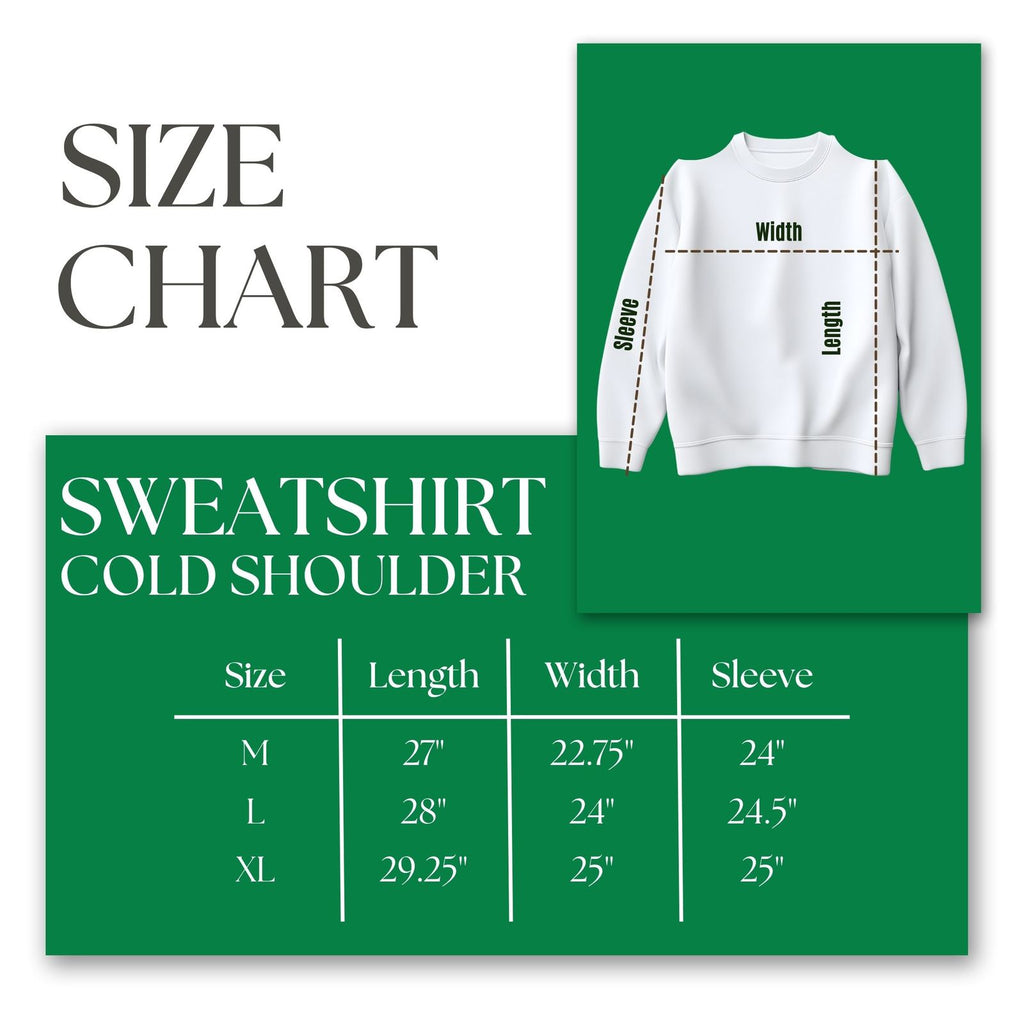 AKA Greek Merch L Green Cold Shoulder Sweatshirt